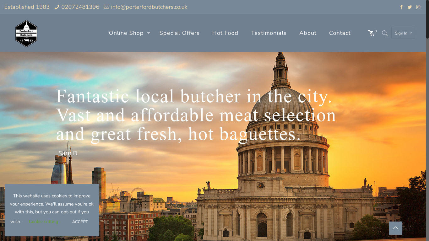 Porterford Butchers _ Greater London – Established 1983